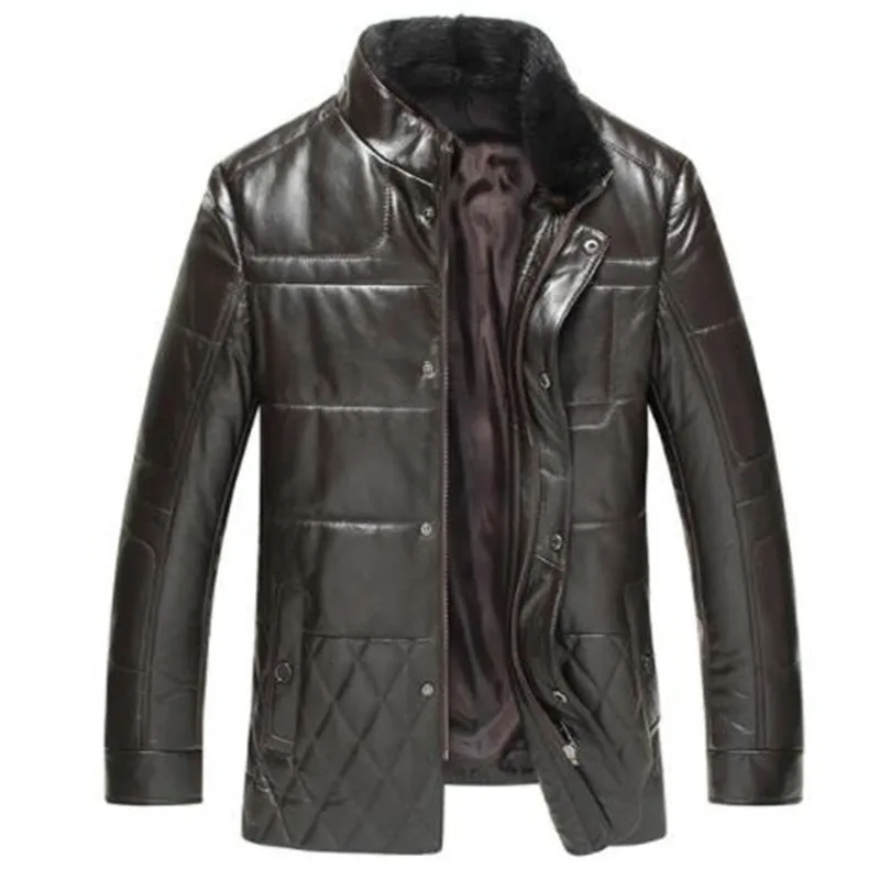 Куртка из натуральной кожи мужская шуба овчины натуральный мех норки меховой