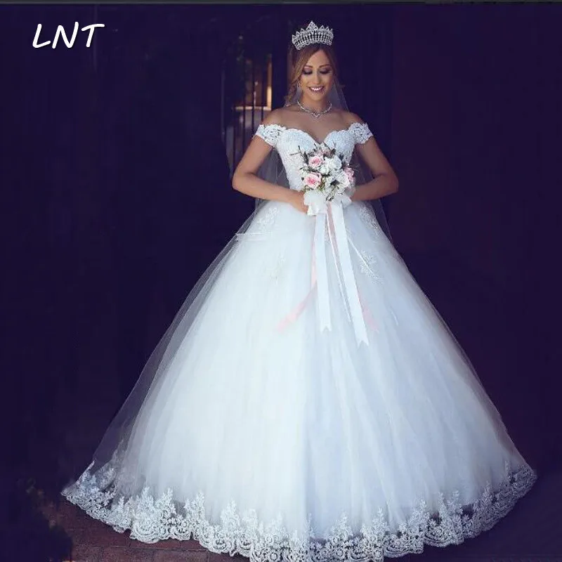 

Off the Shoulder Princess Wedding Dresses Corset Bridal Gowns with Sequins