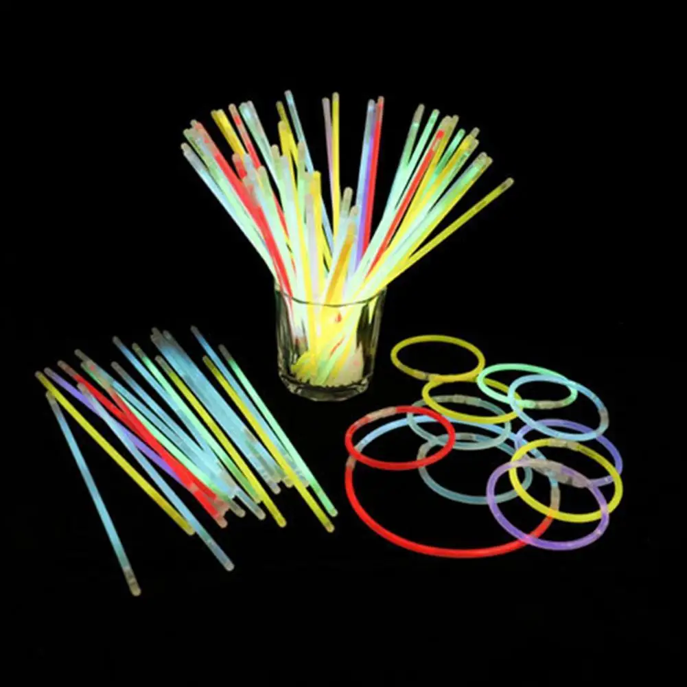 

Plastic 100Pcs Interesting Halloween Glow Sticks Bulk Multicolor Fluorescence Bracelets Glowing for Party