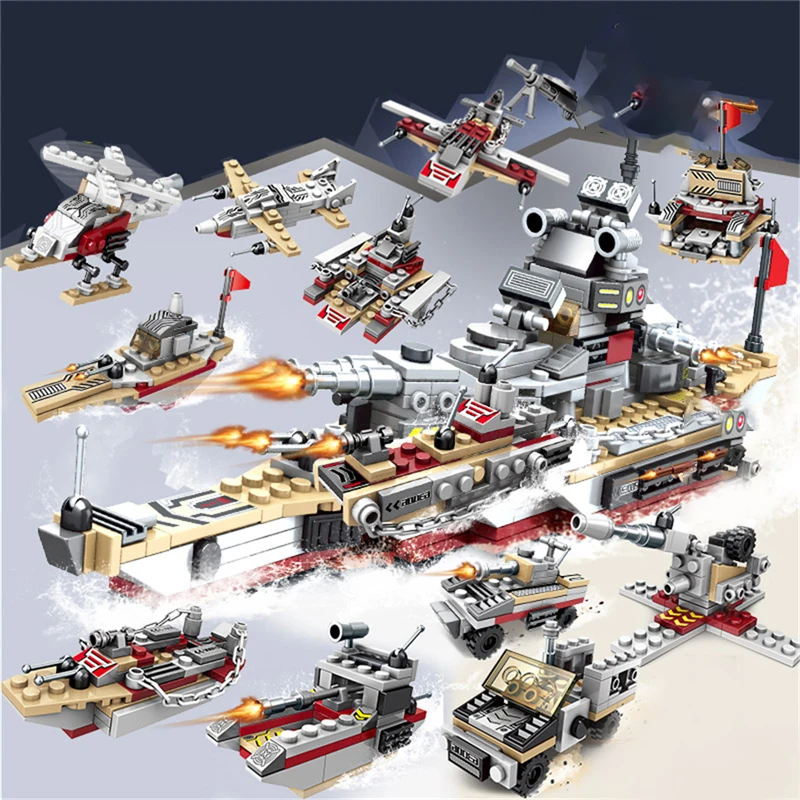 502 шт. 8 в 1 совместимые с самолетом строительные блоки армейские фигурки военные |