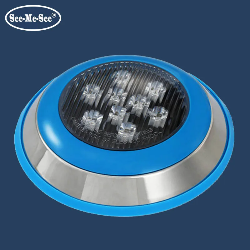 IP68 AC12V Waterproof Stainless Steel Fountain Lamp Swimming Pool Light Surface Mounted LED Underwater Light