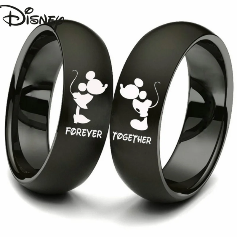 

Disney Mickey New Cartoon Fashion Women Ring Trend Luxury Couple Ring Titanium Steel Couple Ring High Quality Jewelry Gift