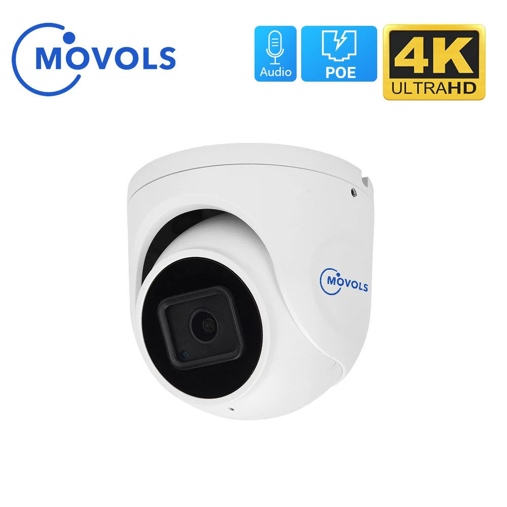 MOVOLS 4K 8 Мп POE IP камера Sony IMX326 наружная Водонепроницаемая P2P ONVIF металлическая чехол
