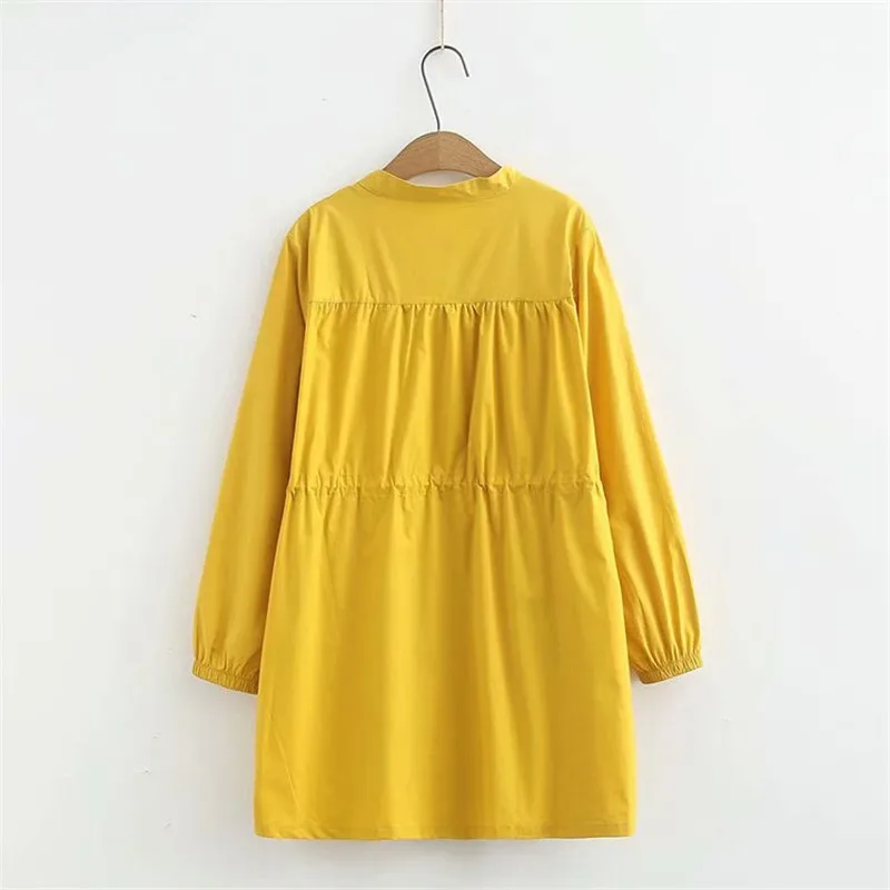 

Fad Plus size 4XL Women's Trench Coat New Spring Autumn Clothes Solid Long Sleeve Thin Windbreaker Female Tops Overcoat J225