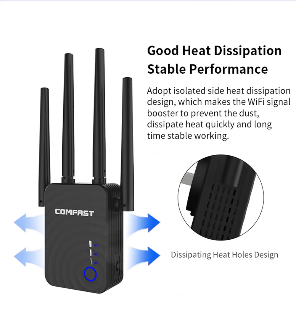 1200 м двухдиапазонный 802.11ac Беспроводной Wi Fi ретранслятор усилитель 2 4G/5Ghz WiFi
