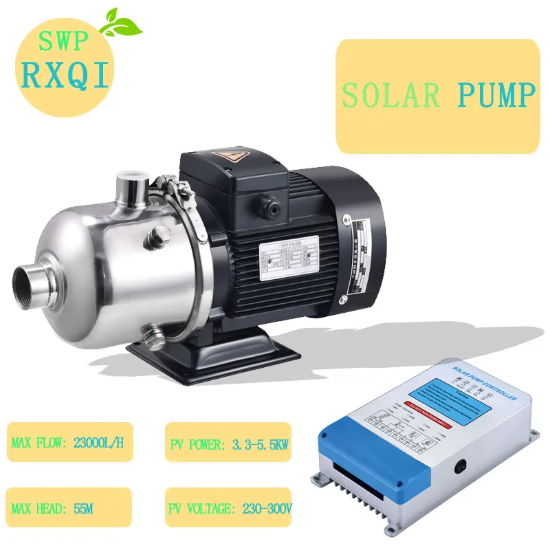 

Солнечный поверхностный насос DC SS304 рабочее колесо Algriculture орошение 192v 2200w или 3HP максимальный поток 23000L/H Максимальная головка 55m вход и выход 2"