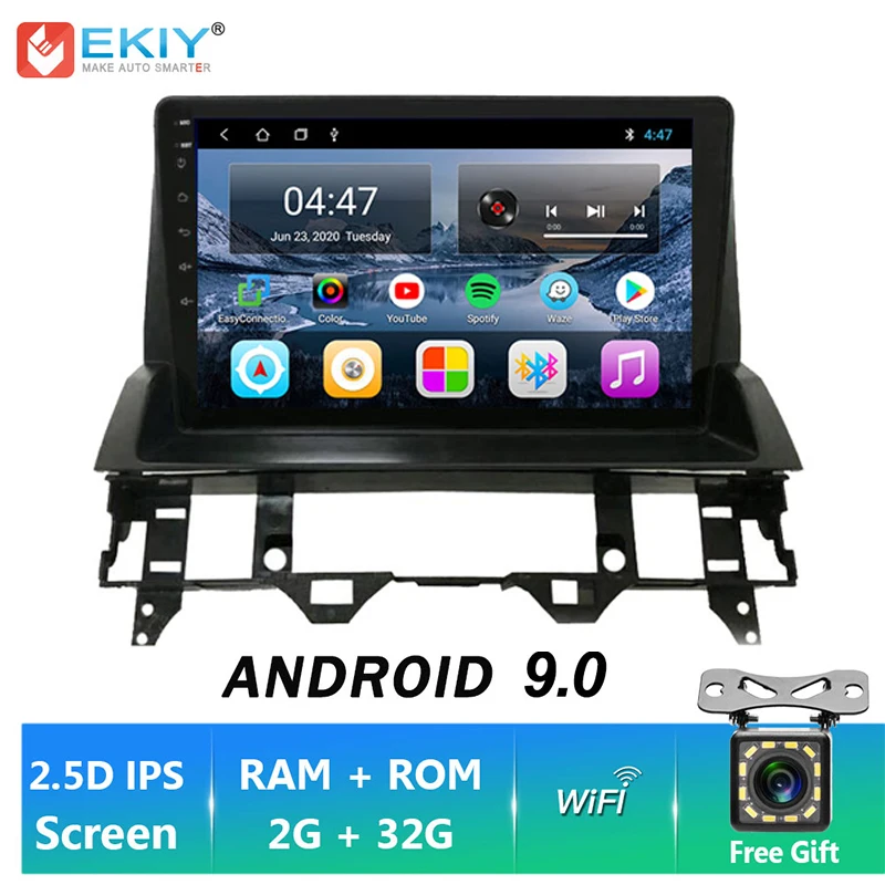 

EKIY IPS Android 9,0 2 Din автомобильное радио WIFI GPS Навигация DVD HU для MAZDA 6 2004-2015 автомобильное стерео автомобильное мультимедийное радио плеер