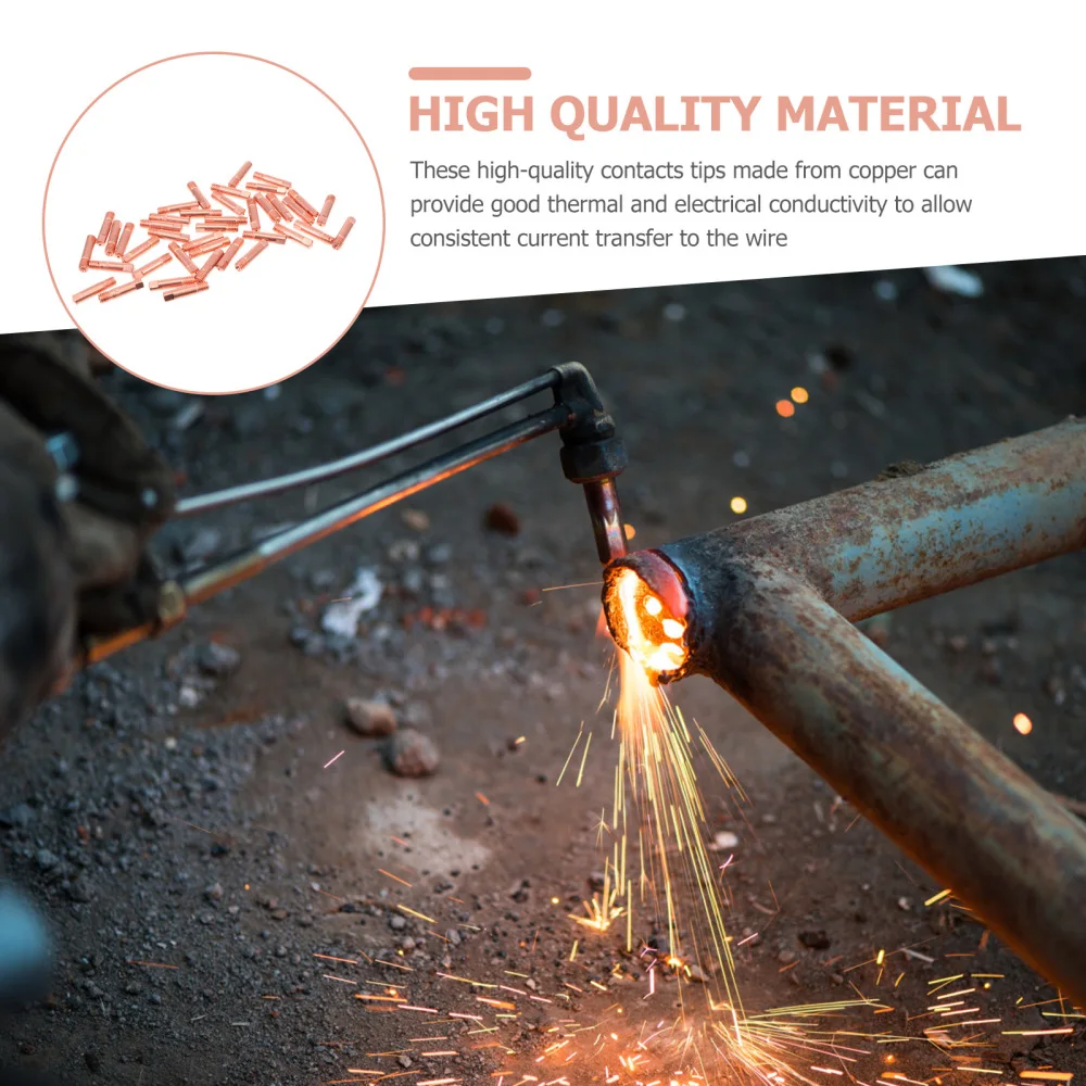 

40pcs Contacts Tips 0.8 mm Copper Contacts Tip Welding Nozzles Current Nozzles