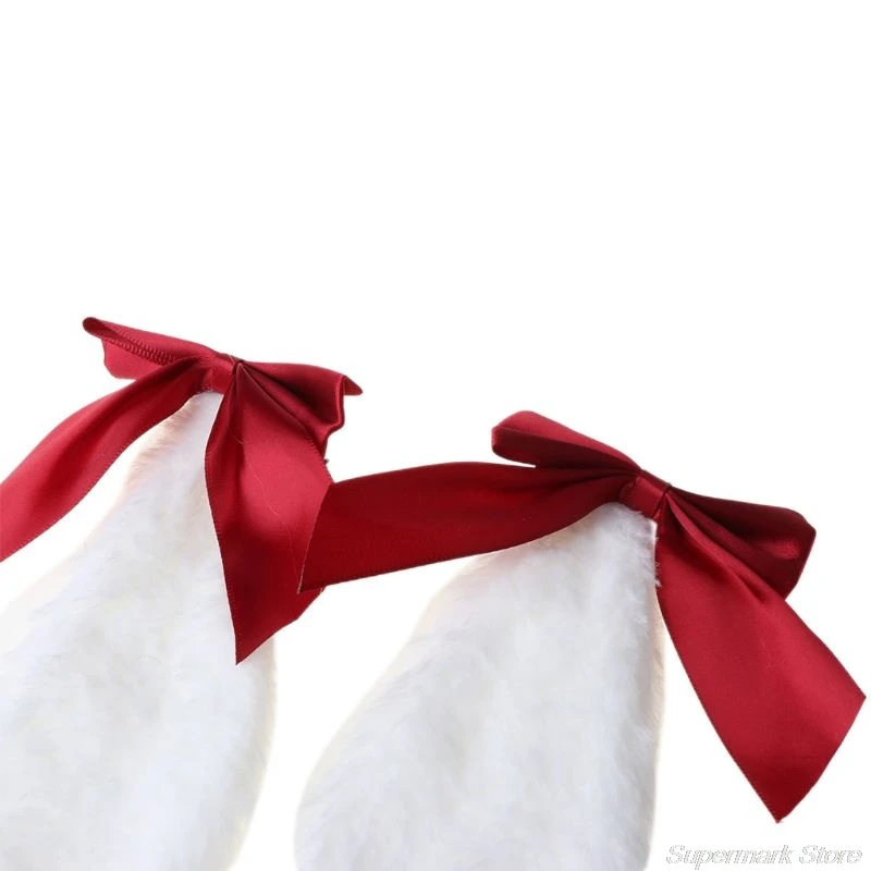 

Kawaii Women Girls Hair Clip Cute Bunny Plush Lop Ears Hairpin Candy Color Ribbon Bowknot Lolita Cosplay Hair M10 21 Dropship