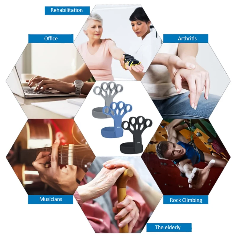 Силиконовый Эспандер для рук растягиватель упражнений на палец 3 вида эспандеров