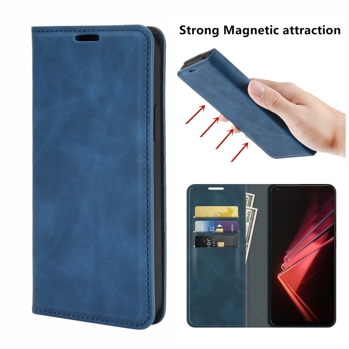 Магнитный адсорбирующий чехол для OPPO K9 в стиле ретро защитный чехол-бумажник