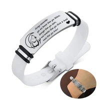 customized engraving silicone bracelet personalized sports wristband fashion jewelry accessories for men women