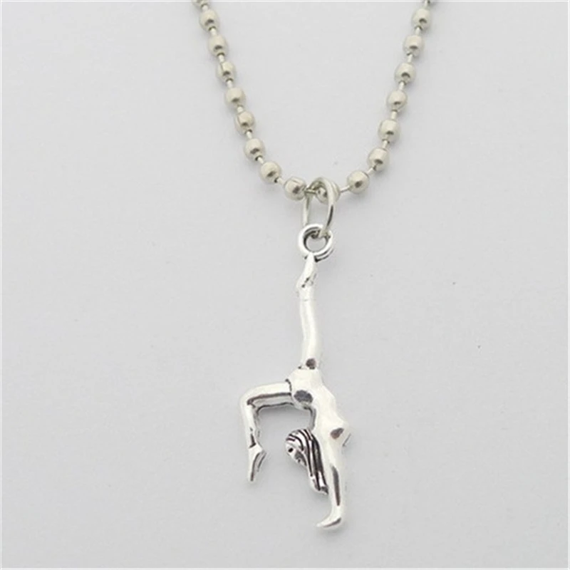 

Ожерелье с гимнастикой, антикварное серебряное ожерелье, изысканное ожерелье, повседневное ожерелье, простая подвеска, подарок для сестры