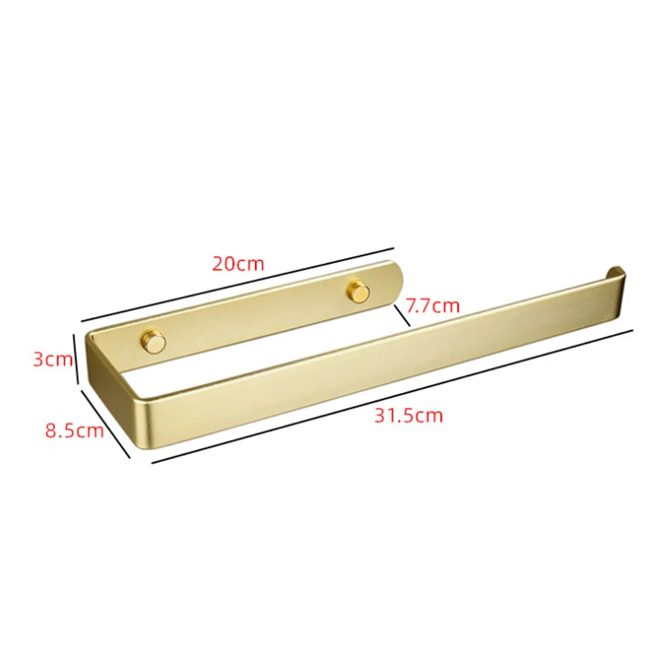 space aluminium paper roll holder gold wall mounted adhesive kitchen toilet paper rack tissue towel shelf bathroom accessories free global shipping
