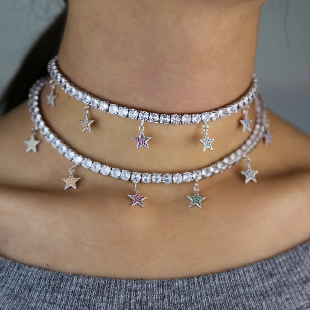 Роскошная модная женская цепочка на воротник сверкающая цепь 5 мм cz для тенниса