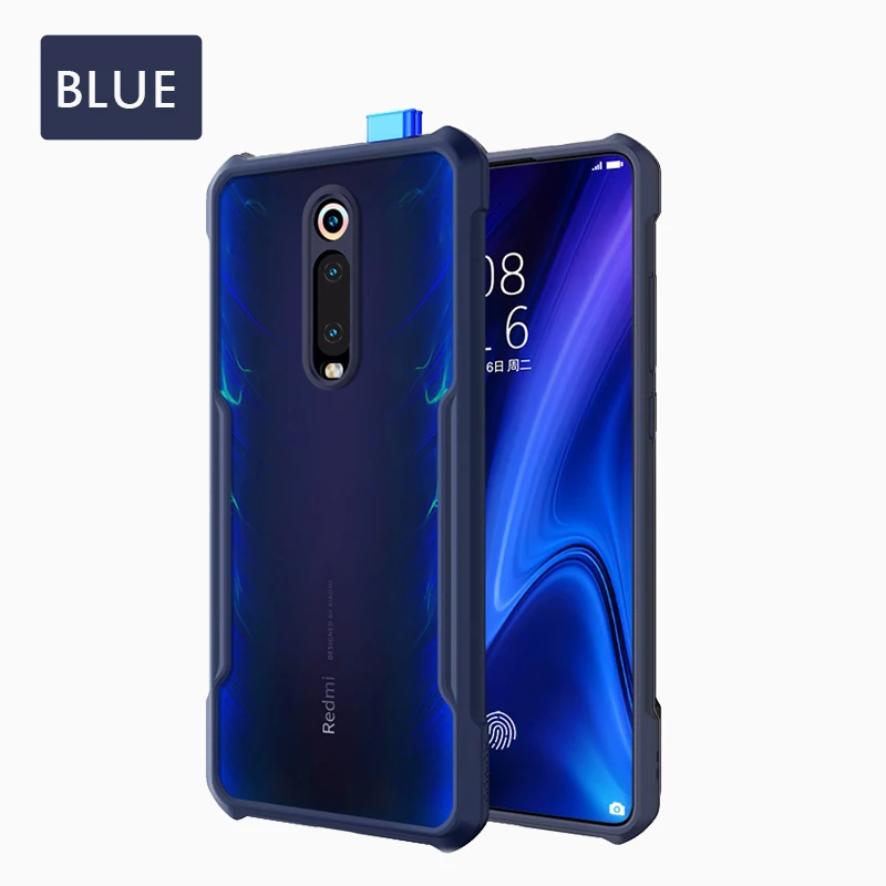 blue case Противоударный чехол для телефона Red mi Note 7 Note 8 Note8 Pro, защитный чехол со стеклом для Xiaomi mi 9 T/mi A3/Red mi K20/mi 9T Pro - Цвет: blue case