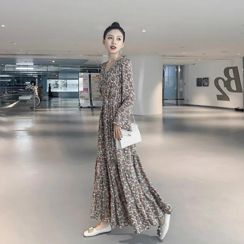 

Spring 2020 New Korean Style Floral Dress Women's Chiffon Dress