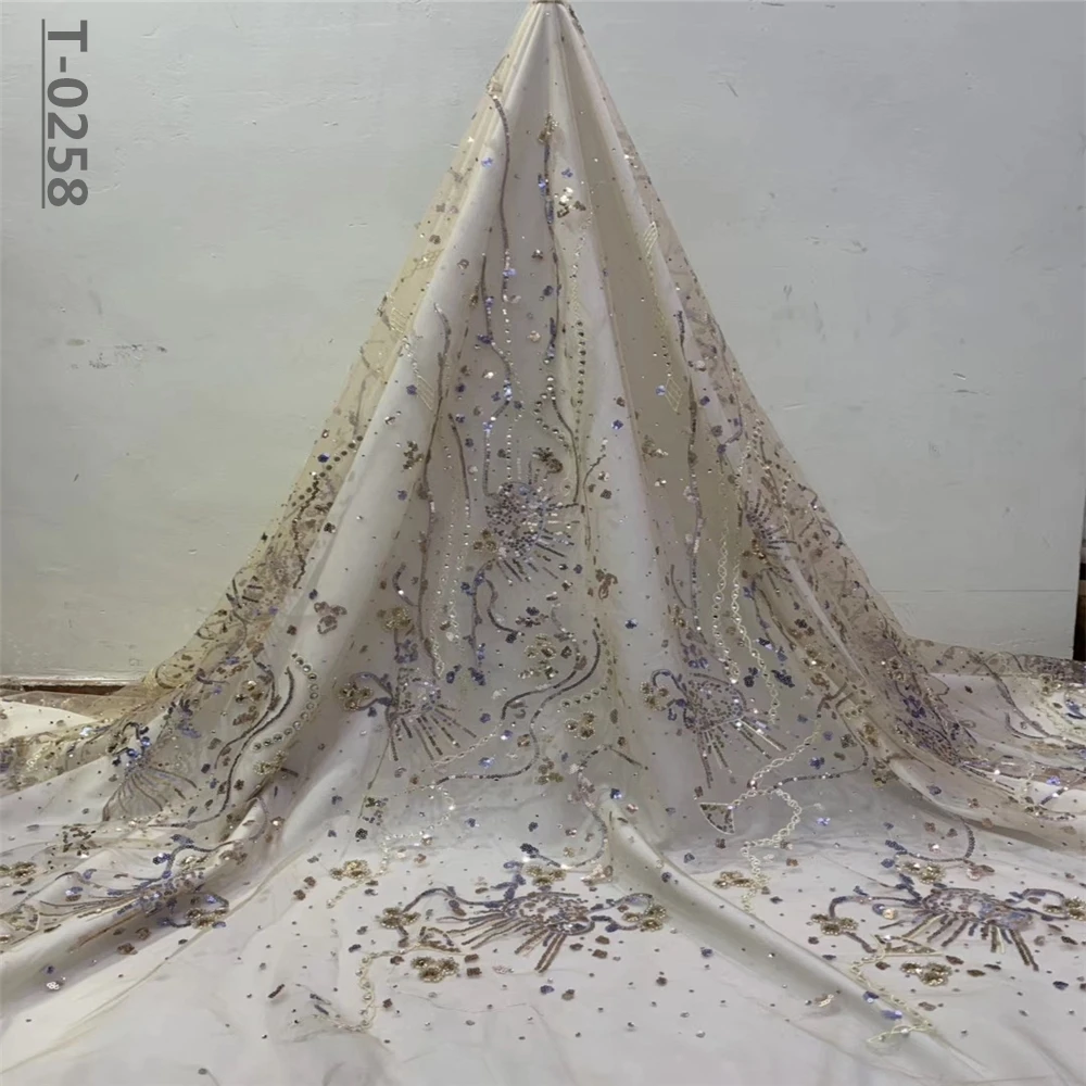 Золотая африканская французская кружевная ткань из бисера последние 2020 с