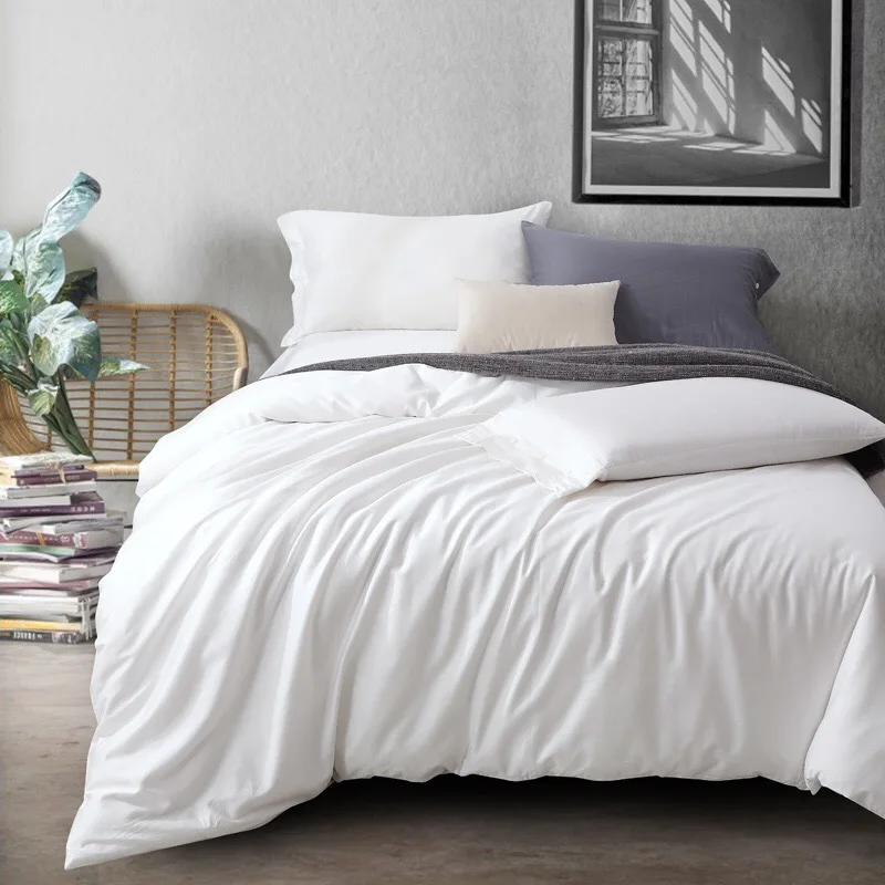 Однотонный Комплект постельного белья из египетского хлопка пододеяльник | Дом и