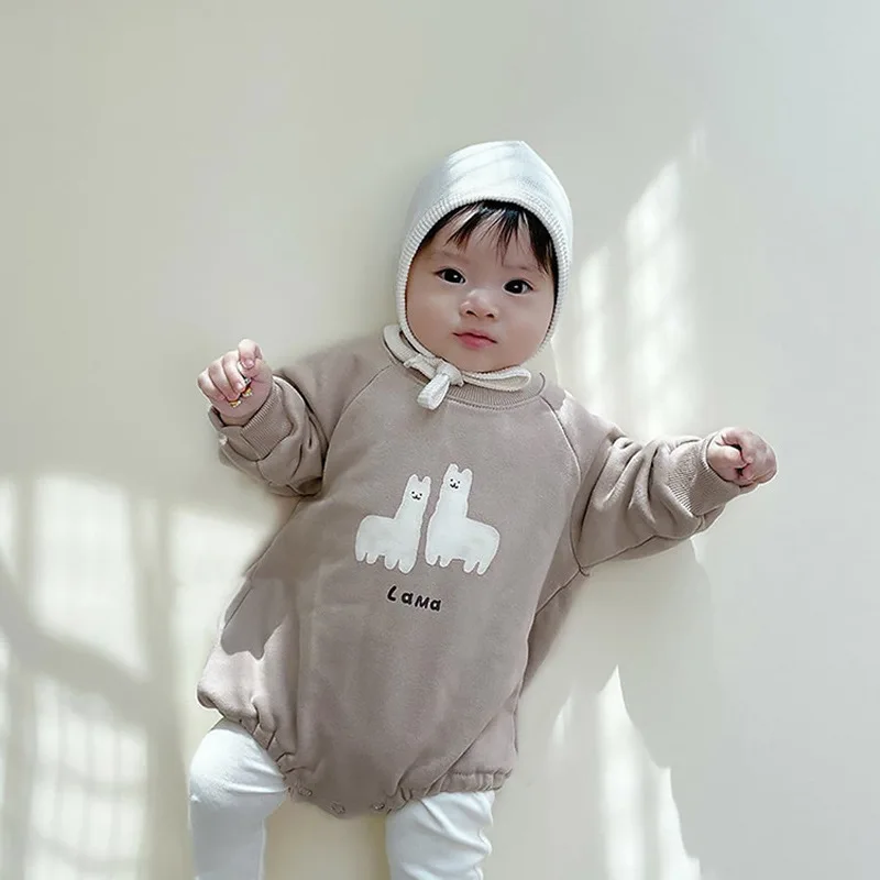 

2021 Autumn New Baby Long Sleeve Cartoon Bodysuit Cotton Boys Jumpsuit Newborn Sweatshirt Infant Girl Clothes Kids Onesie