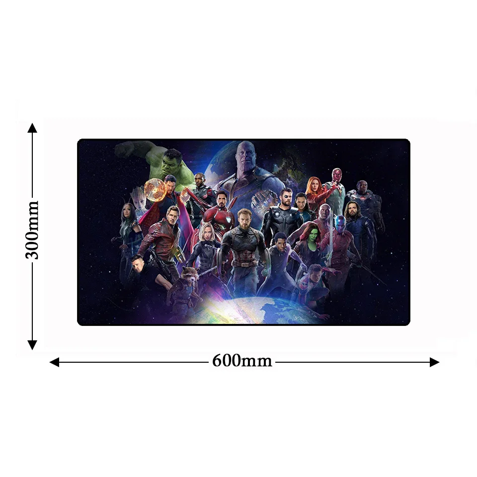 Большой коврик для мыши 600*300 мм с аниме Infinity War Marvel Avengerse противоскользящий