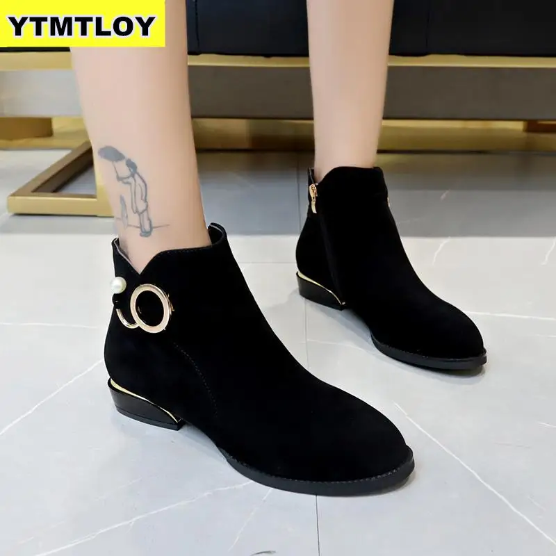 Женские ботинки на молнии повседневные теплые зимние с мехом M50 # | Обувь