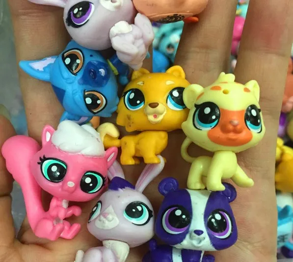 15/лот редких pet shop игрушки стоят короткие волосы кошка рисунок оригинальный