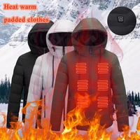 high quality heated jackets vest down cotton mens women outdoor coat usb electric heating hooded jacket warm winter thermal coat