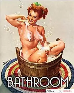 

Joycenie Tin Sign New Aluminum Metal Sign Bathroom Pinup Pin-Up Girl 8x12 Inch