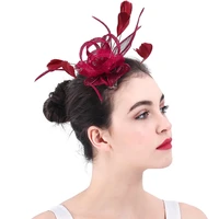 new style sinamay roses marron fascinator headwear church wedding elegant bridal party hair accessories millinery cocktail hats