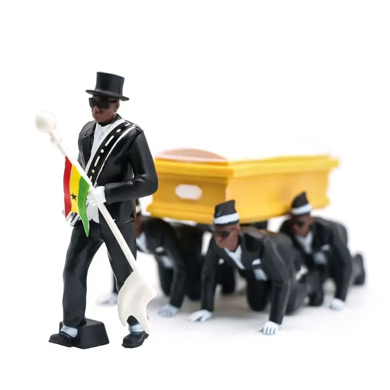 

Cosplay Ghana Dancing Pallbearers Coffin Dance Figure Action Funeral Team Display Funny Accessories