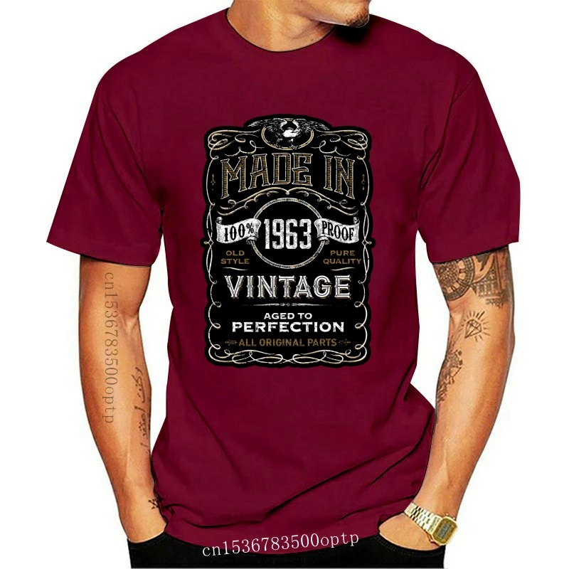 

New Made in 1963 T-Shirt Born 55th Year Birthday Age Present Vintage Funny Mens Gift Cool Casual pride tshirt men Unisex 2021 Fa