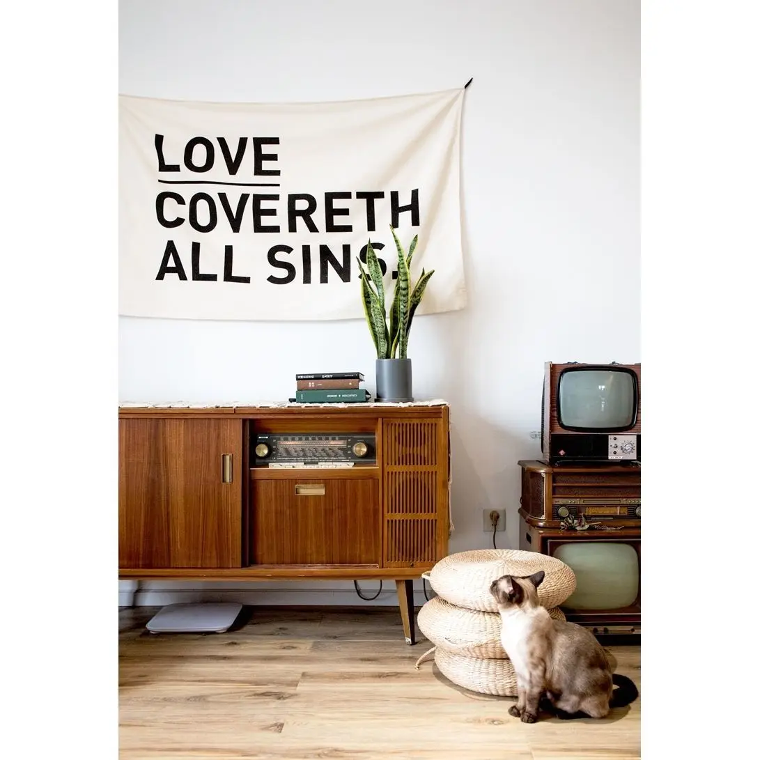 Оригинальный дизайн любовь настенная ткань сетка красный фон английский простой