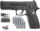 Пневматический пистолет SIG Sauer P320 с со2 12 г (15 упаковок) и 500 свинцовых гранул, настенный жестяной знак
