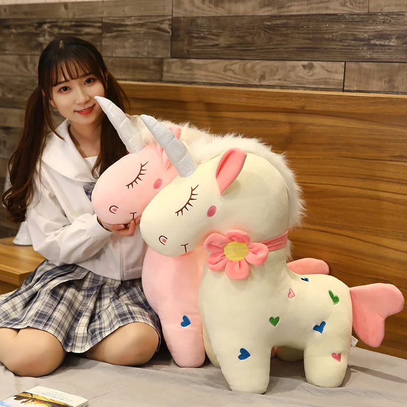 

30-60cm Cartoon Cute Unicorn Plush Toys Sofa Decor Stuffed Animals Pillow Soft Fly Horse Dolls for Baby Kids Girls Birthday Gift