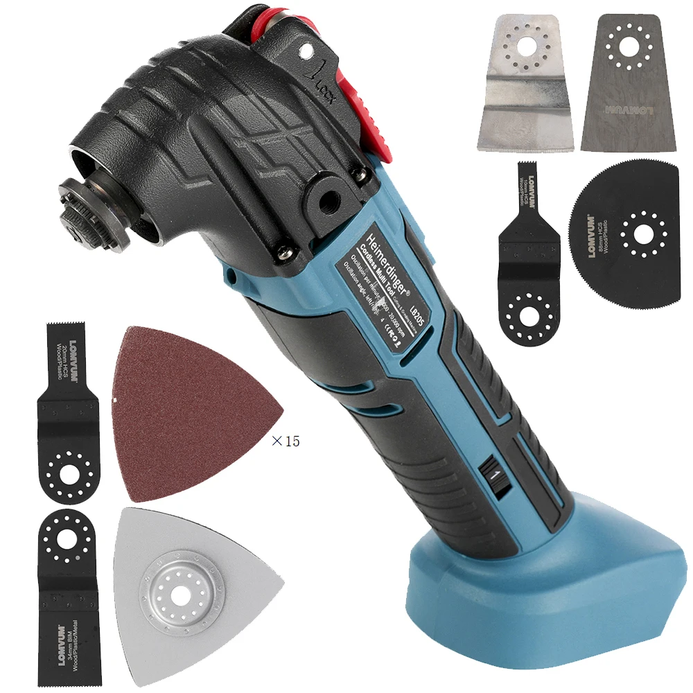 

18V Cordless Oscillating Multitool, Woodworking Multifunction Tool, Compatible with 1830, 1840, 1850, 1860