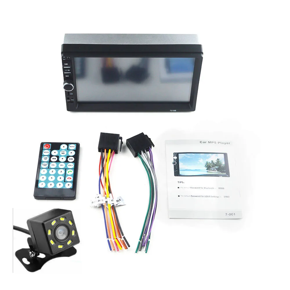 8 LED CAM Кнопка-7 цветов подсветка версия 2din HD магнитола с Bluetooth FM Радио стерео MP3/MP5 видео плеер авторадио стерео - Цвет: 8 LED CAM
