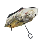 Зонт-Петух женский с защитой от ветра и пыли