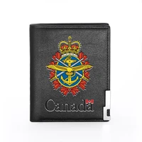fashion coat of arms of canada printing mens wallet leather purse for men credit card holder short slim wallet pocket