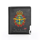 Модный мужской кошелек с принтом герба Канады, кожаный кошелек для мужчин, держатель для кредитных карт, короткий тонкий кошелек с карманом