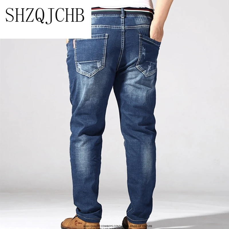 

Size Big Jeans Men 6XL 7XL 8XL 180KG Clothes Trousers Homme Stretch Straight Loose Pants Denim Blue Plus Jean Brand Ripped Pant
