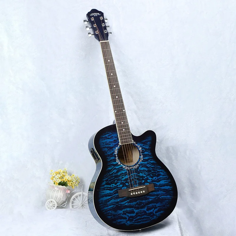 39 дюймовая электрическая гитара Хрустальная деревянная бас панель для взрослых
