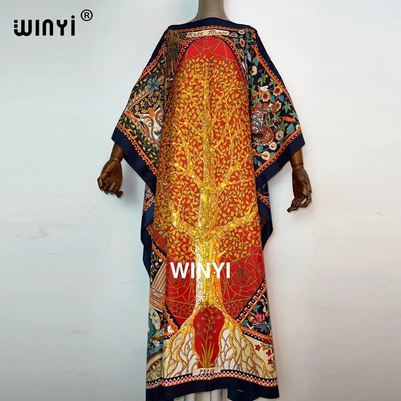 

2021Africa Womens Boho Maxi Floral Dress Summer casual Long Sleeve Dress Elegant Holiday Beach Sundress Party evening sexy dress