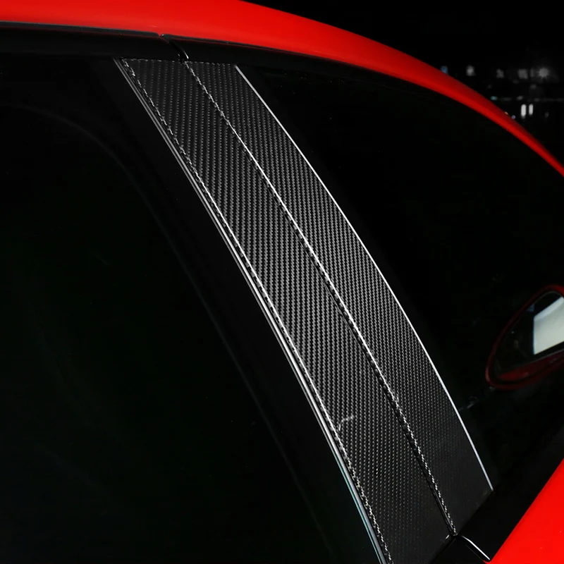 4 шт. накладки из настоящего углеродного волокна для автомобиля наружные B-Pillar