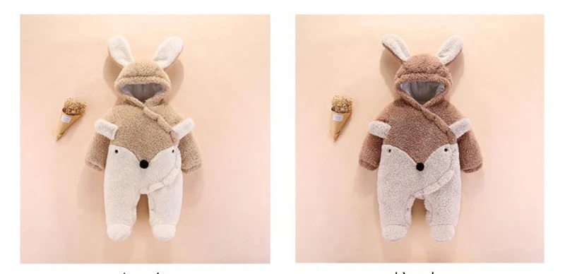 Newborn Baby Footies For Boys Girls Footies Infant Winter Warm Newborn Overalls Footies Baby Girl Boy Clothes 0-12 Months