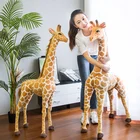 Игрушка плюшевая гигантская жираф, мягкая Набивная игрушка-Зверюшка, подарок для детей на день рождения, украшение комнаты, 35-120 см
