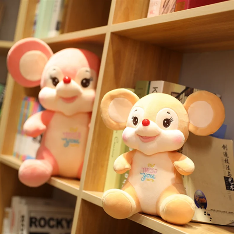 Милая большая кукла мышка, удерживающая подушку, плюшевая игрушка, ПП хлопок, мягкая подушка безопасности, китайский символ знака зодиака для года крысы, Пушистый подарок на день рождения, Рождественский подарок