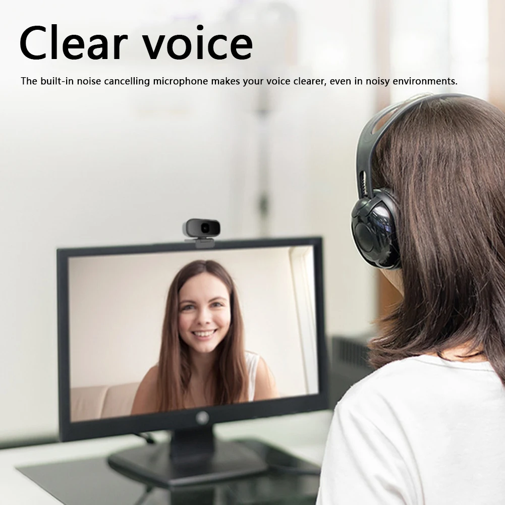 

1080P Widescreen Video Work Home Accessories USB Driver Free HD Webcam with Built-in Omnidirectional Microphone Web Camera