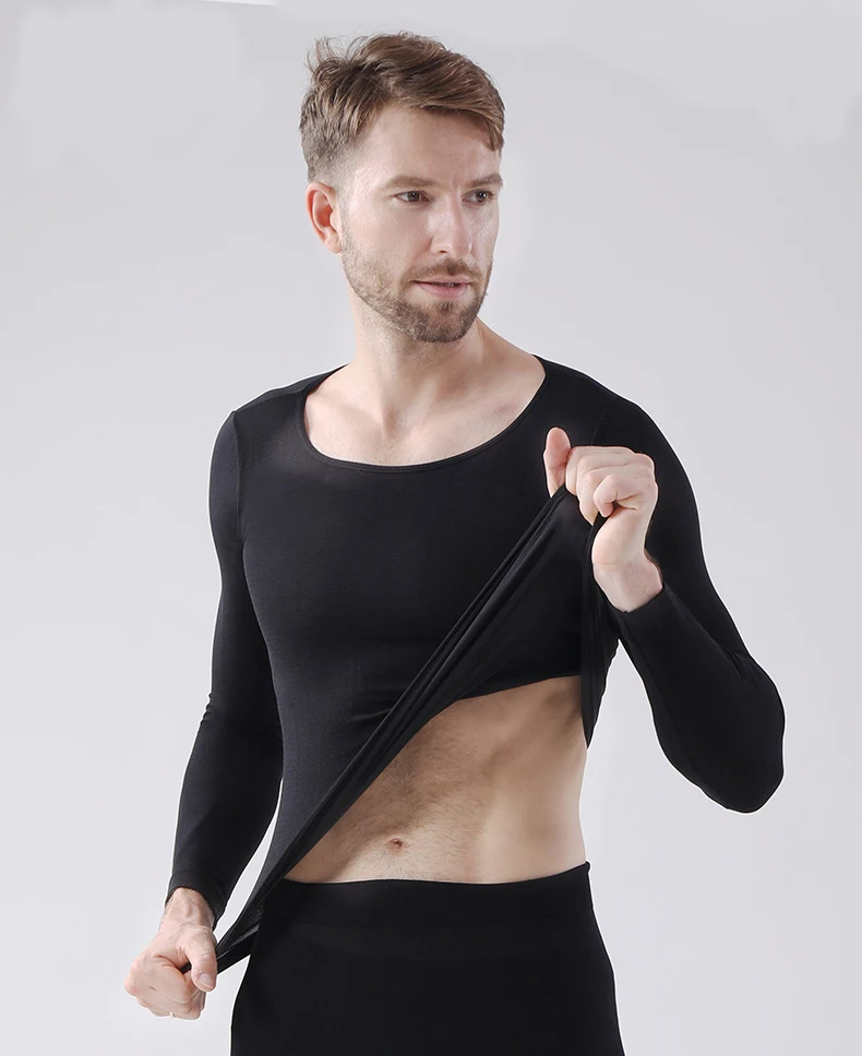 Hot Sell Men's Thermal Underwear Thin Section Set Winter Long Johns Second Skin Winter Men's Warm Clothes Thermal Long Sleeve - Цвет: 01