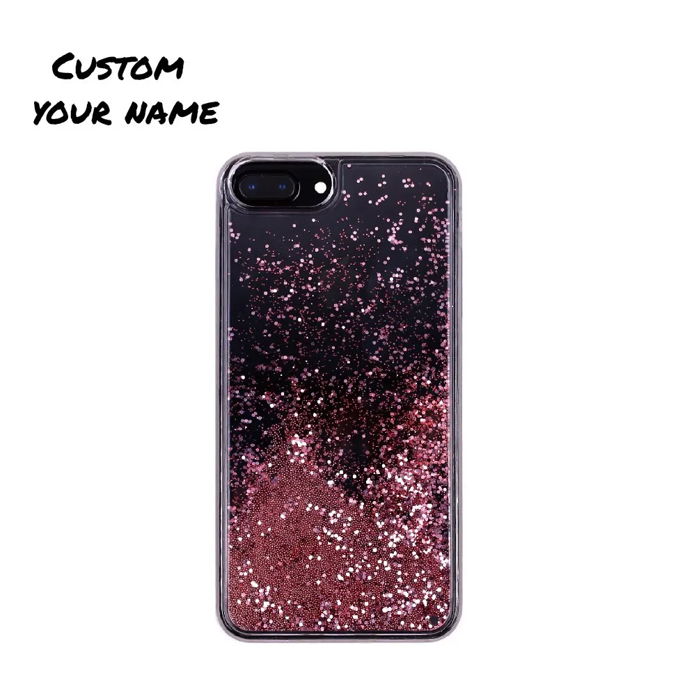 Rose Gold Glitter Индивидуальный блестящий чехол для телефона, персонализированное название, Шикарный чехол с кристаллами для iPhone 11 Pro 6S 7Plus 8Plus 7 8 XR X XS Max - Цвет: Rose Gold Glitter